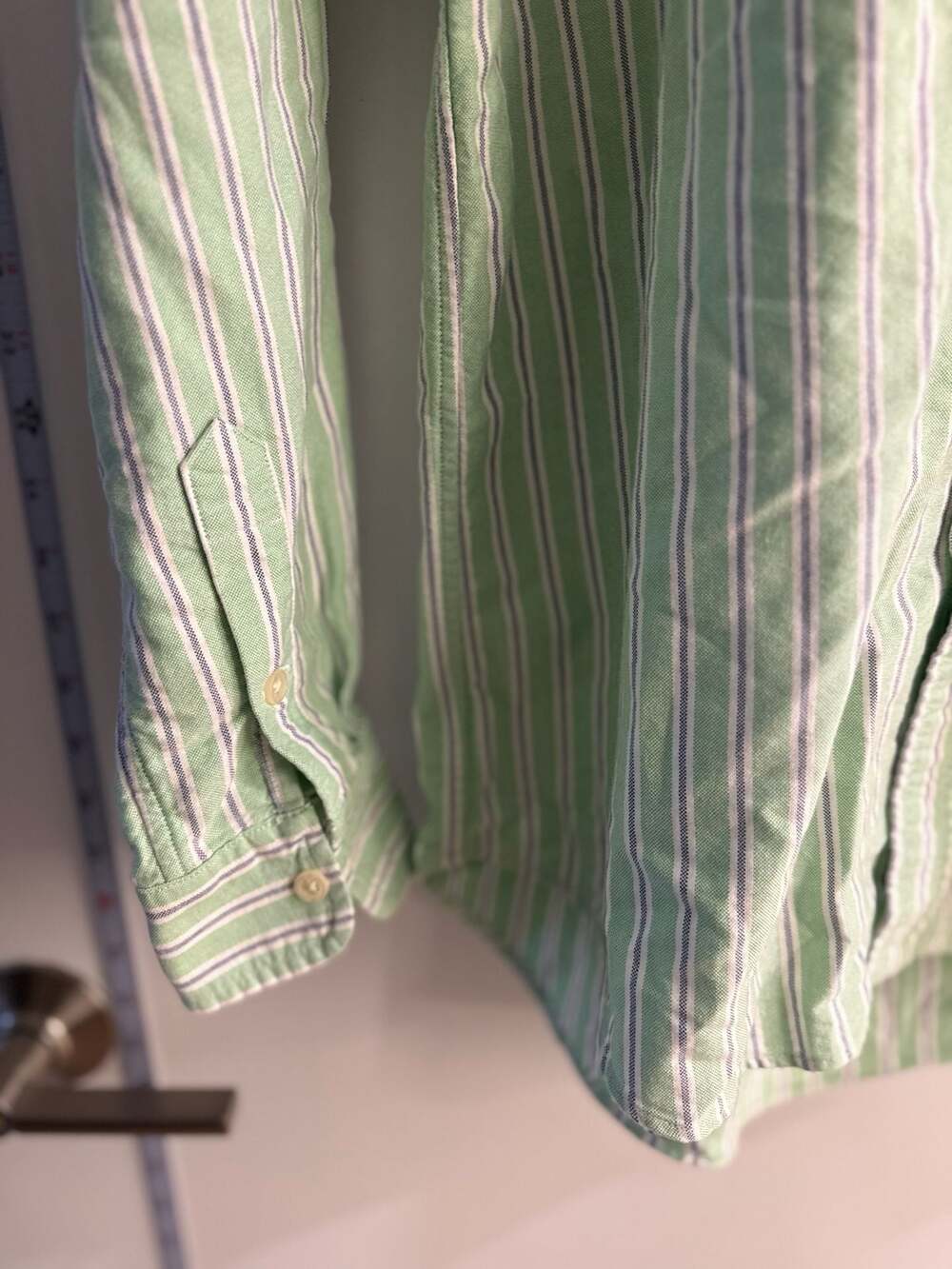 Vintage 90s Ralph Lauren Boys Green Striped Oxford Button Down Shirt Size L (16/ - Picture 5 of 9